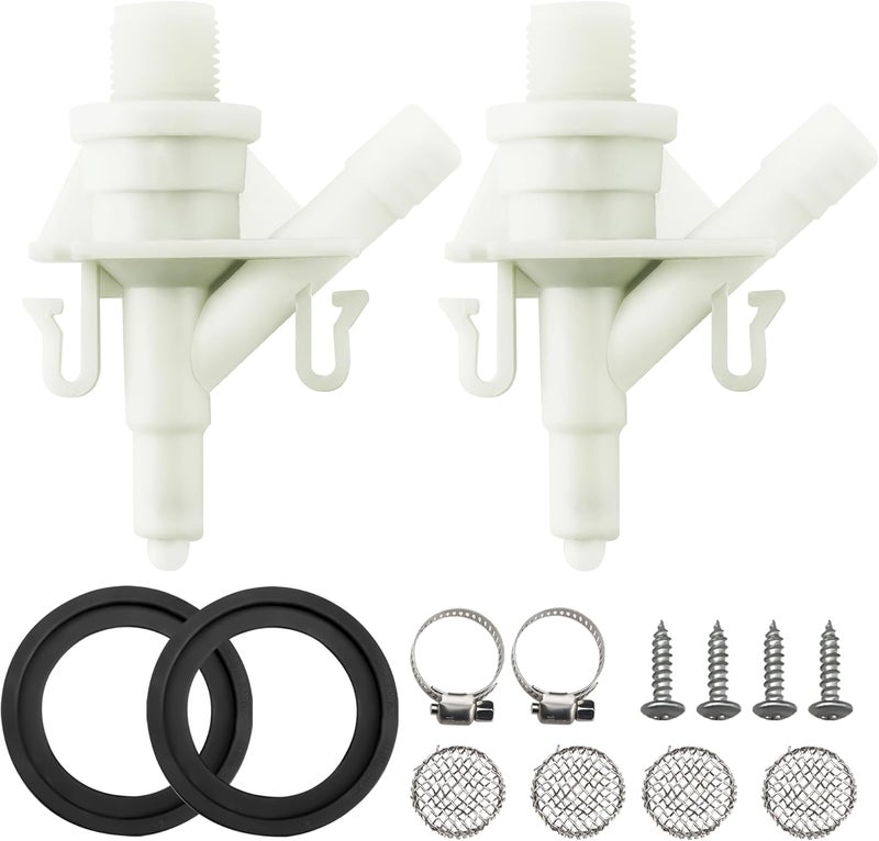 Vypart 385311641 RV Toilet Water Valve Kit - Leakage Resistance RV Toilet Parts With Flush Ball Seal for Dometic and Sealand 300, 301,310,311,320,321 RV Toilet | 2 Set - Image 1